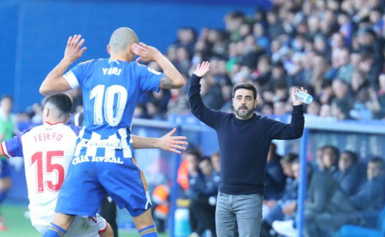 David Gallego durante un instante del partido de este sábado.