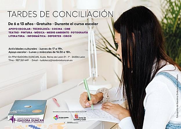 Tardes de conciliación para niños y niñas en Isadora Duncan.