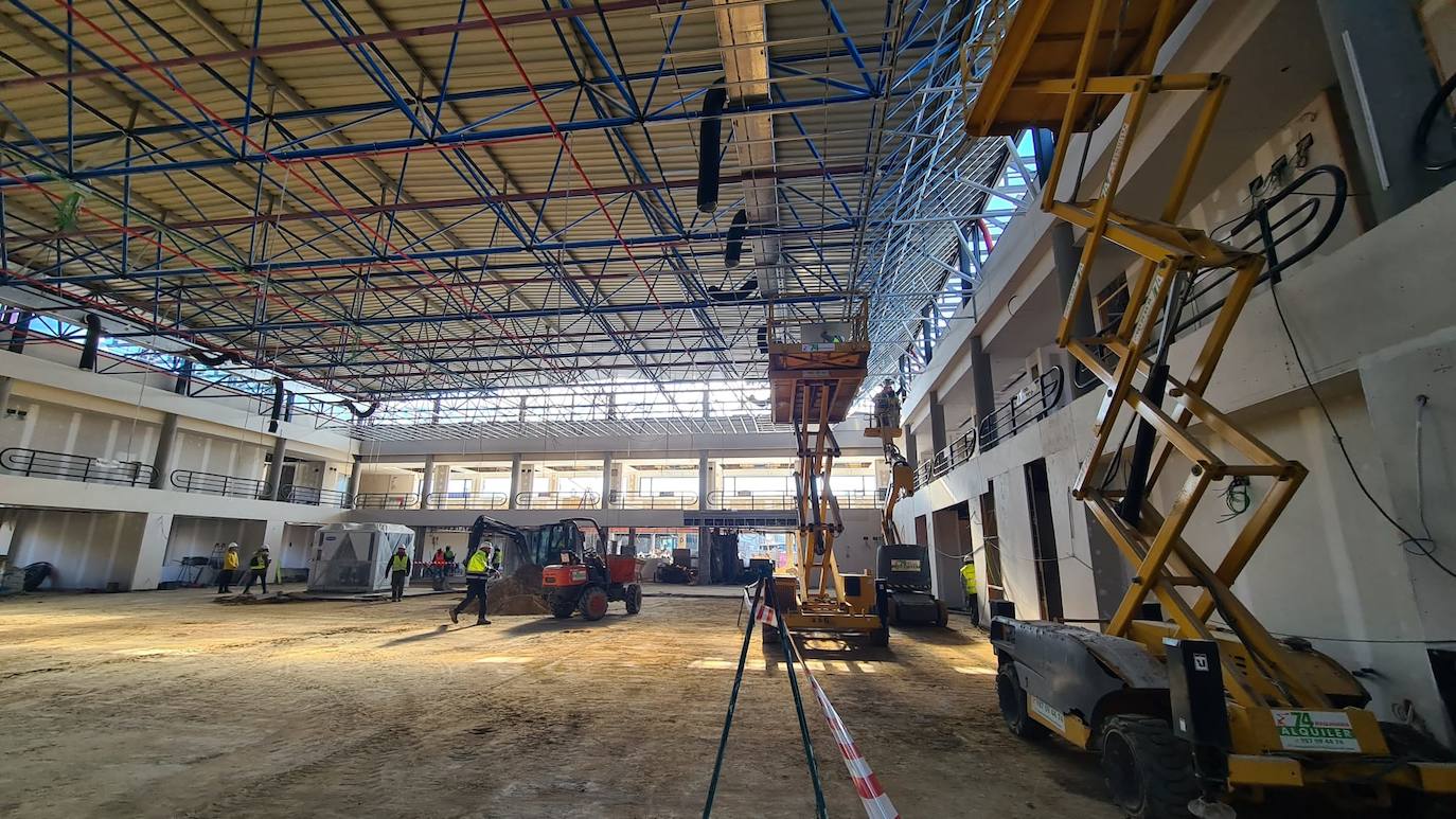 Obras del interior de la estación de Autobuses de León. 