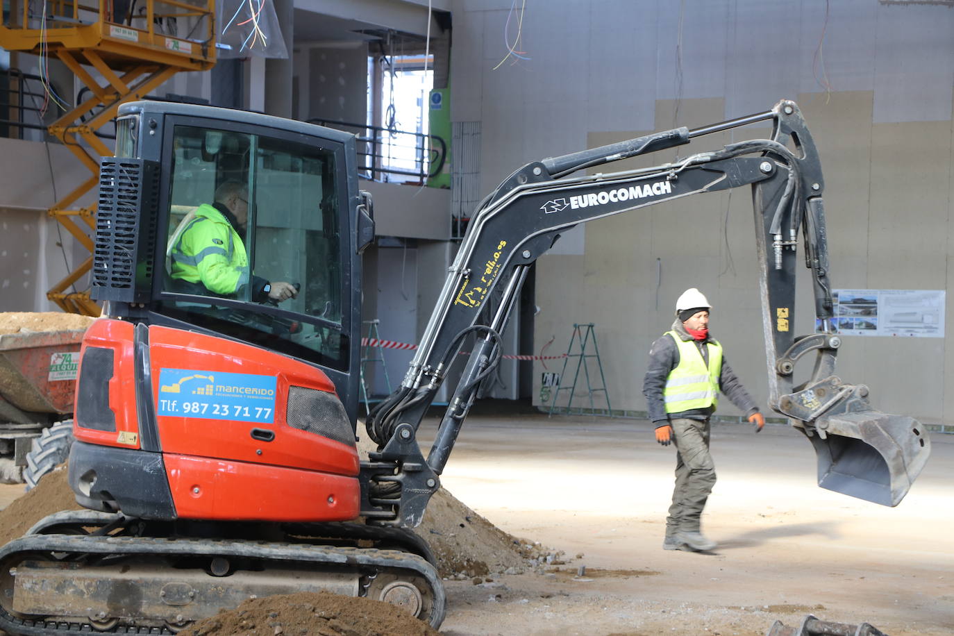 Obras del interior de la estación de Autobuses de León. 