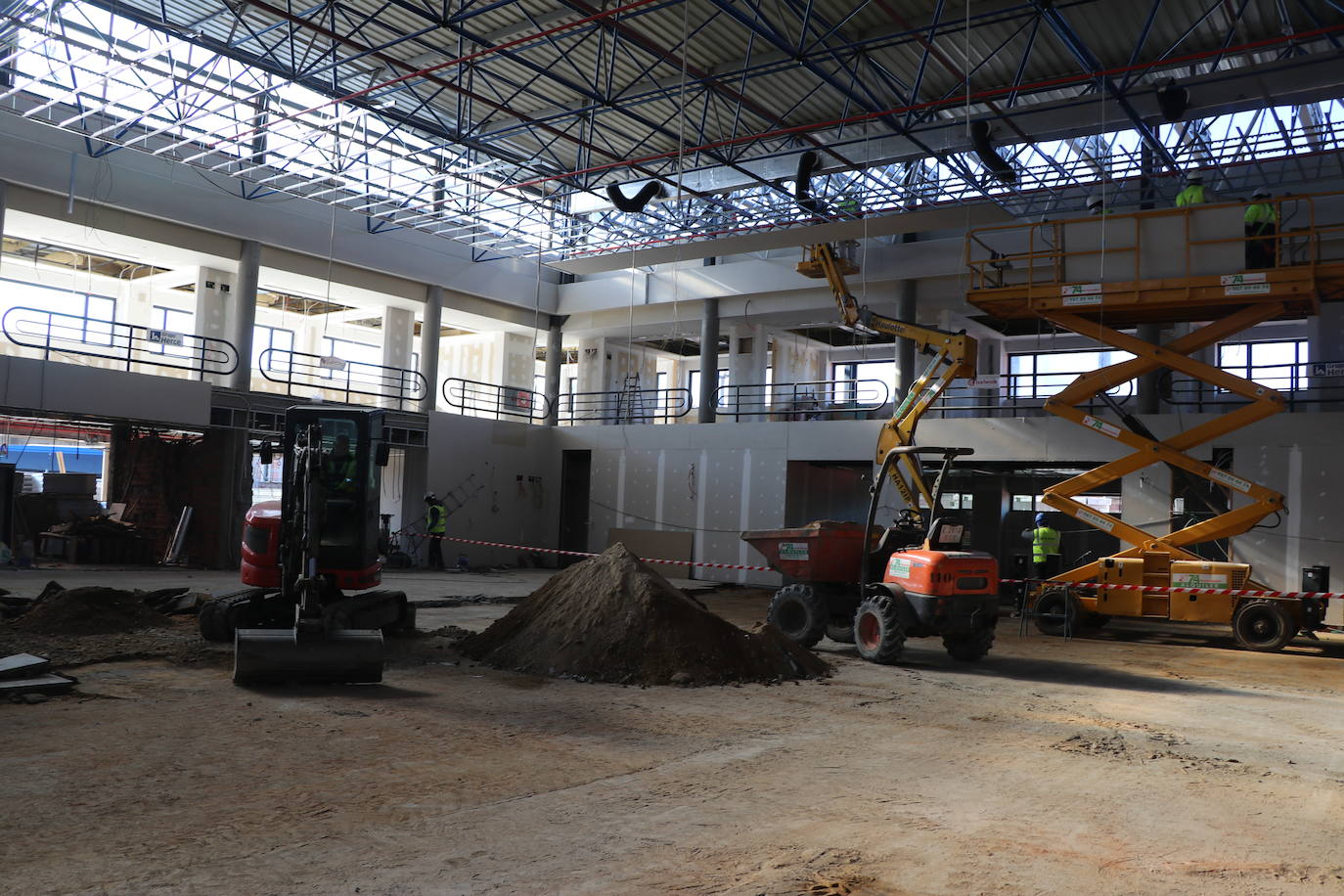 Obras del interior de la estación de Autobuses de León. 