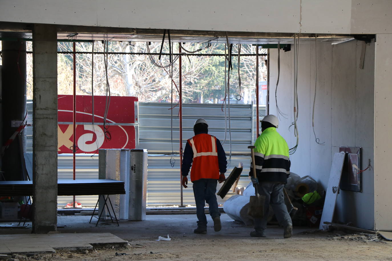 Obras del interior de la estación de Autobuses de León. 