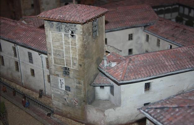 Reproducción exacta de l Hospital de San Antonio Abad. Maqueta de Emilio Salgado Benavides en el Museo de los Pueblos de León.