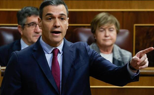 Sánchez en la primera sesión de control al Gobierno de 2023