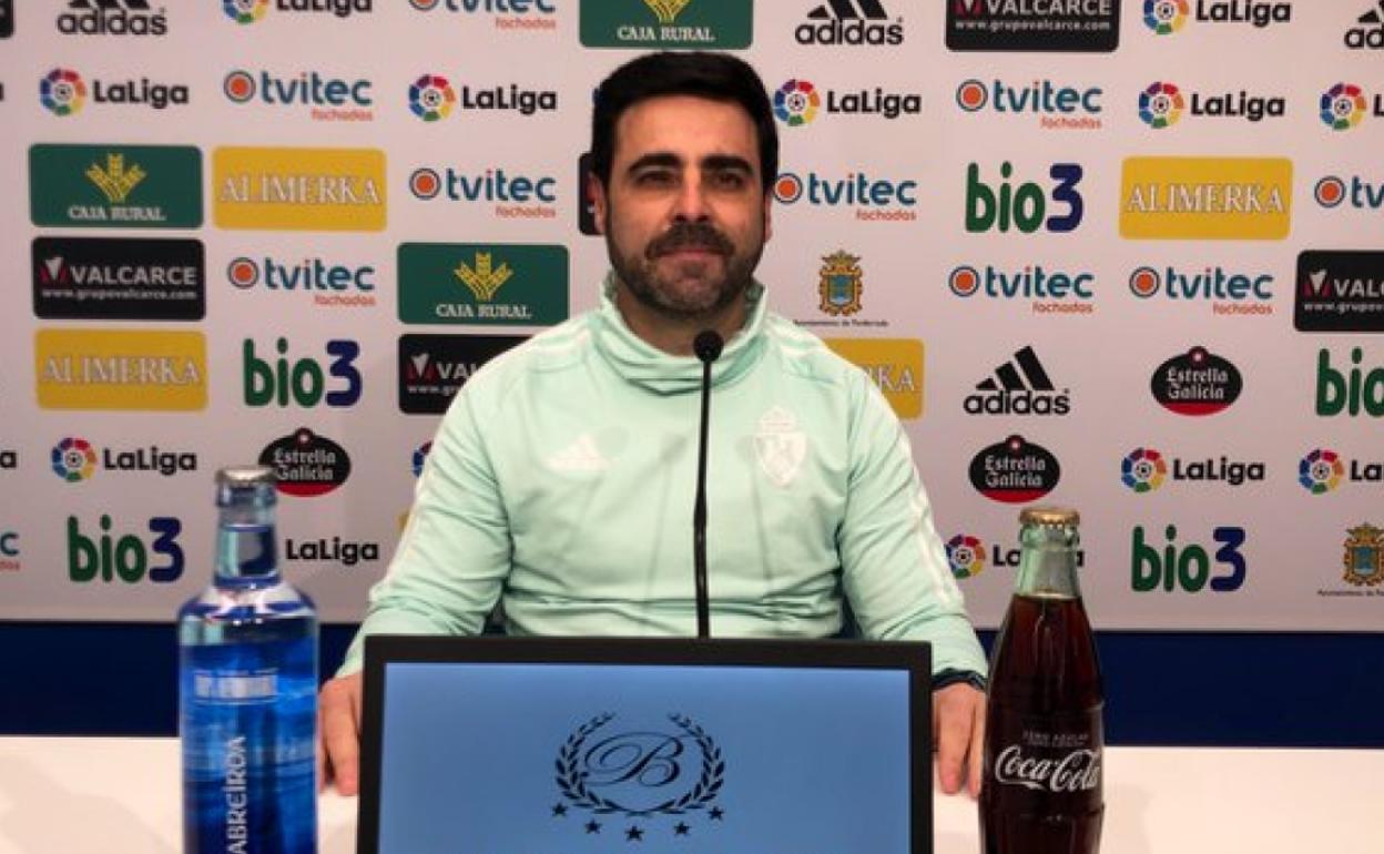 David Gallego, entrenador de la Deportiva, en sala de prensa