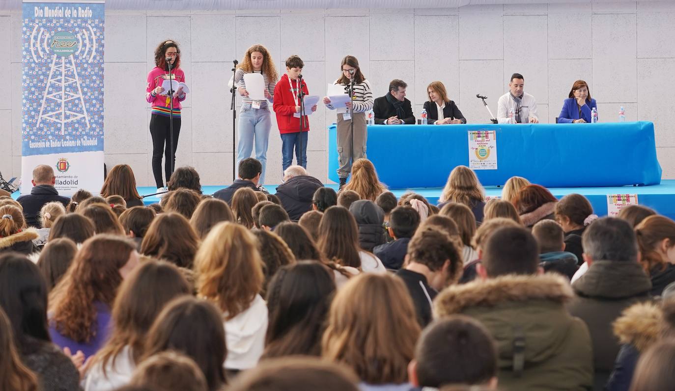 La consejera de Educación, Rocío Lucas, inaugura el acto con motivo de la celebración del Día Mundial de la Radio 2023.