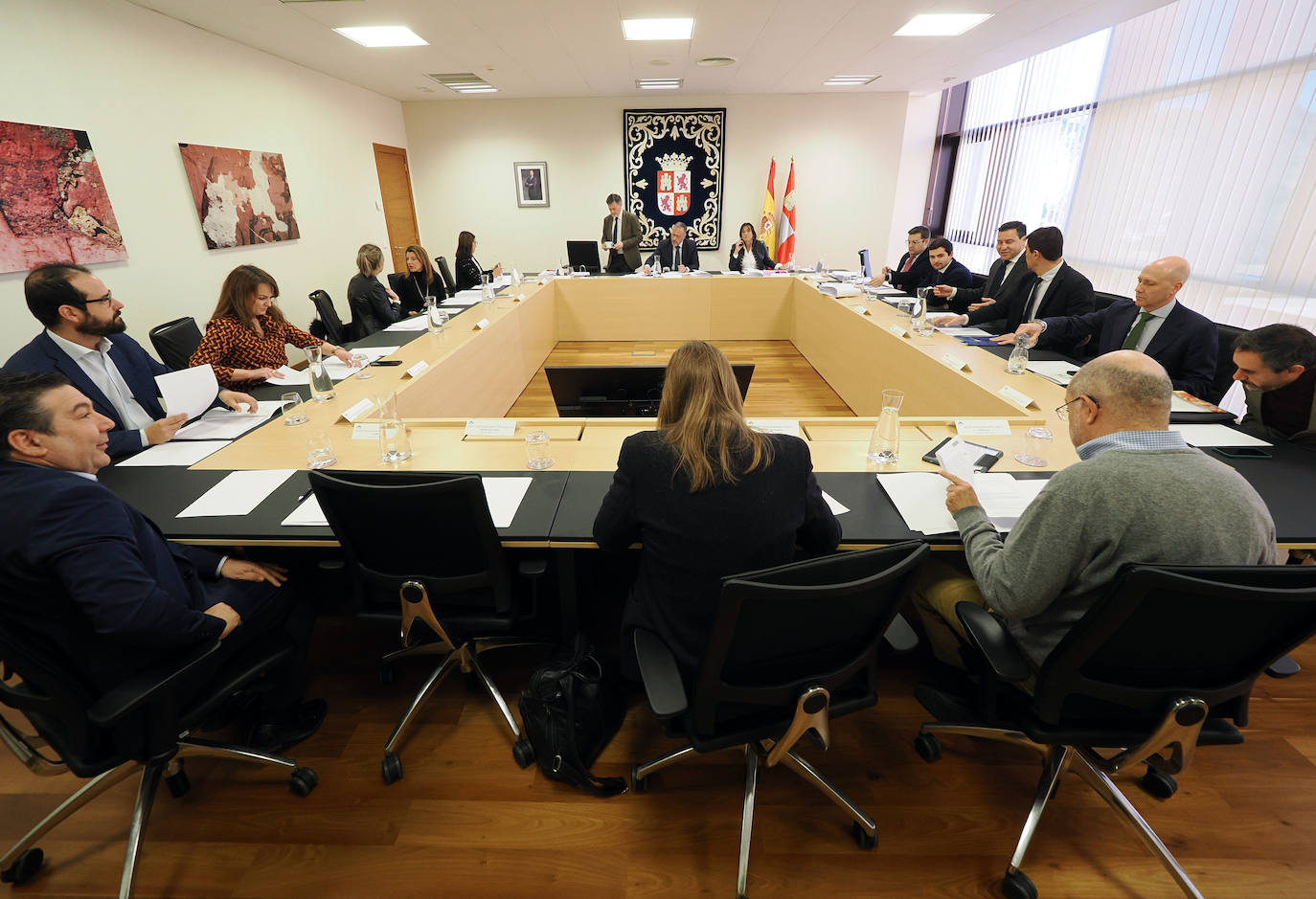 Junta de portavoces celebrada en las Cortes de Castilla y León.