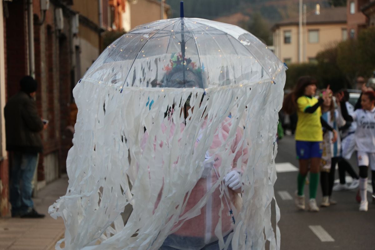 Los vecinos de La Robla han salido este domingo a la calle para llenarla de música, color y diversión en un desfile de Carnaval de record.