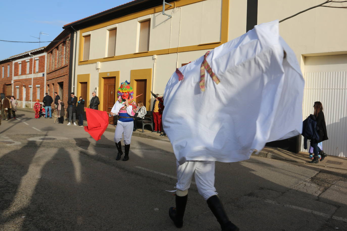 Toros y toreros varean a todos los que se acercan al antruejo de Alcoba