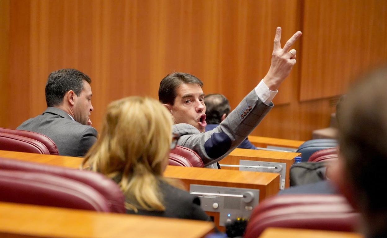 Ángel Ibáñez marca la votación durante la sesión del pleno de este miércoles. 