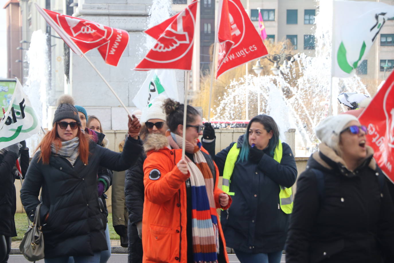 Manifestación de los trabajadores del Centro Estrada