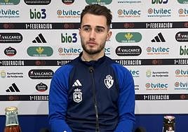 Thomas Carrique, en la sala de prensa de El Toralín.