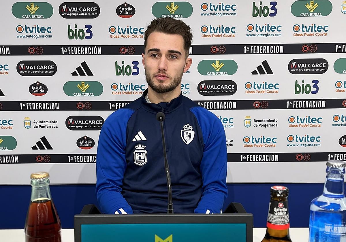 Thomas Carrique, en la sala de prensa de El Toralín.
