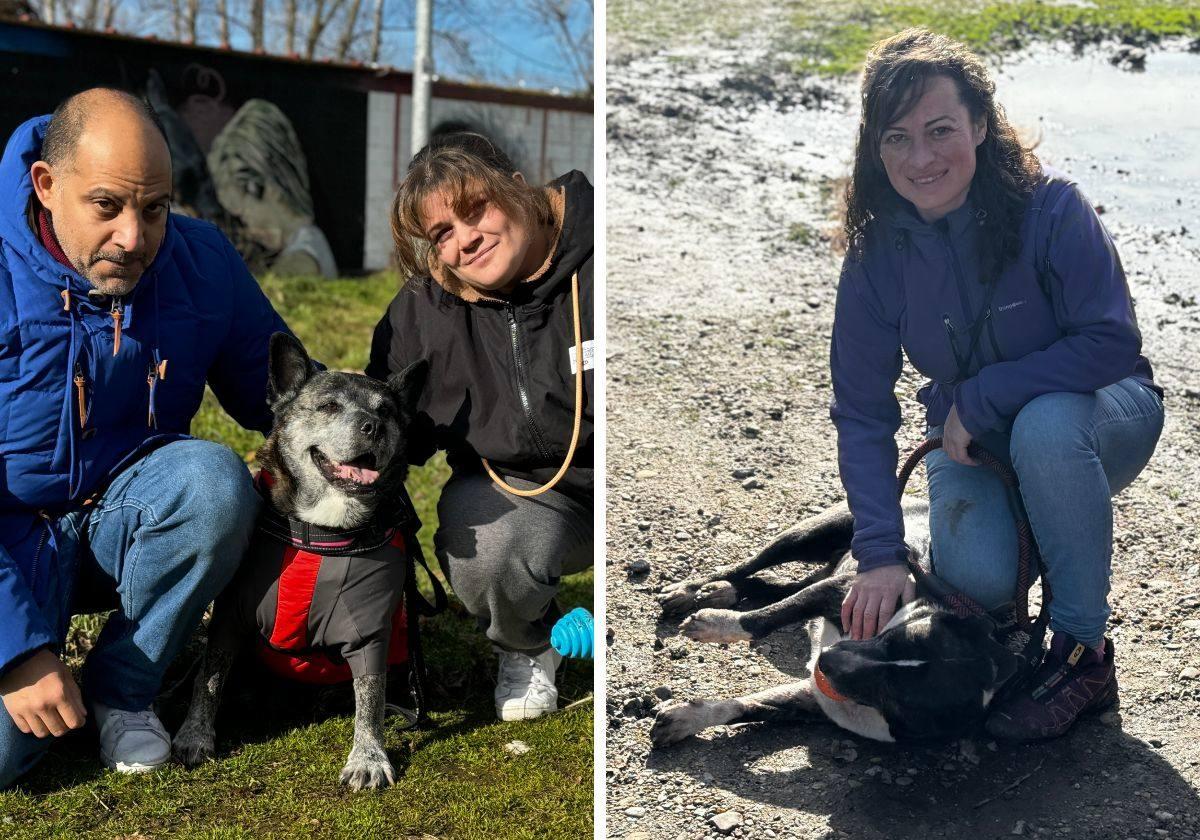 Voluntarios del programa adopción permanente con sus mascotas.