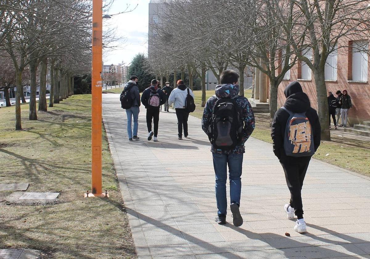 Estudiantes en el campus de Vegazana.