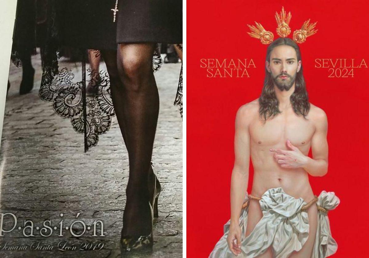 La imagen que ilustró la revista 'Pasión' de León y el cartel de la Semana Santa de Sevilla.