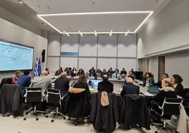 Reunión mantenida con Grecia desde el Centro del Fuego en León.