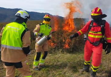 Bomberos de León y bomberos forestales realizan unas jornadas de fuego técnico