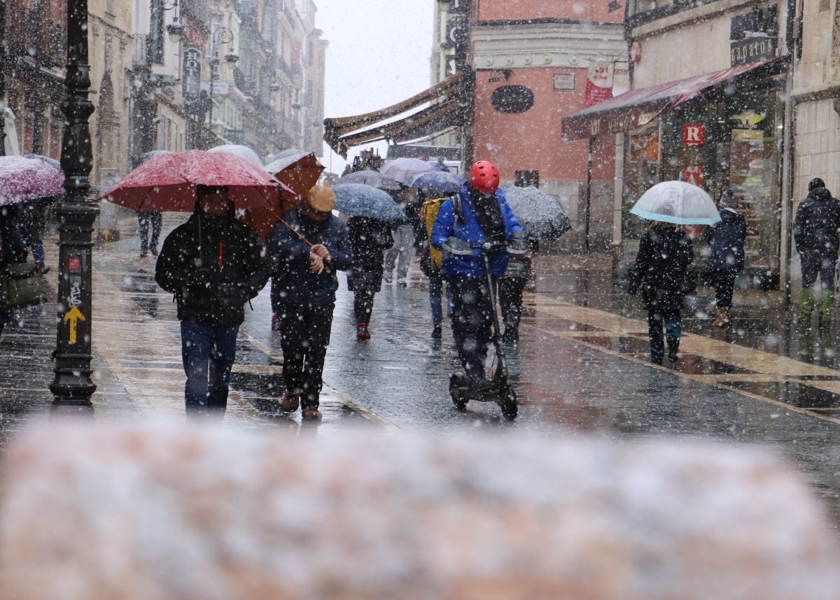 Nieve en la ciudad de León