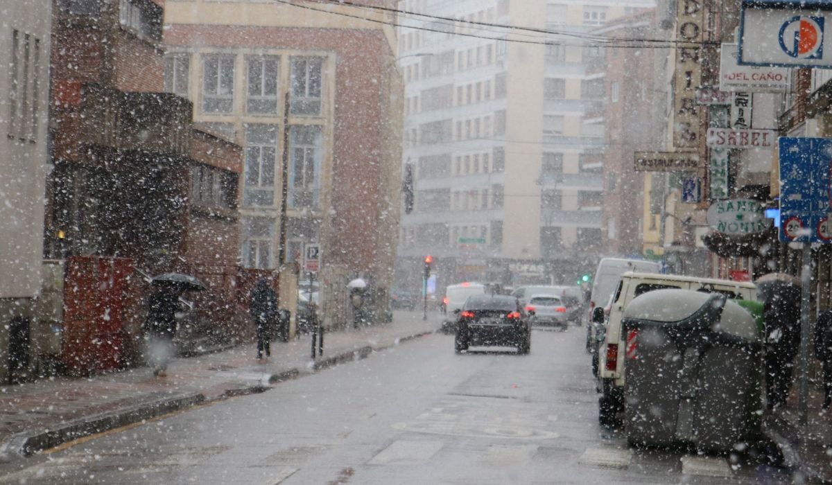 Nieve en la ciudad de León