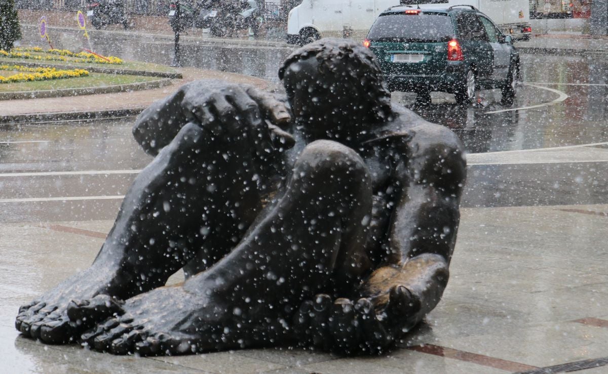Nieve en la ciudad de León