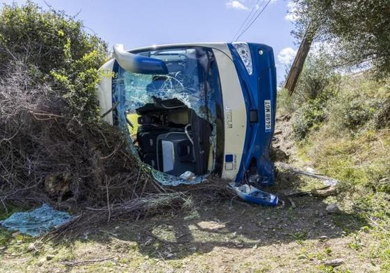 Vista del lugar de los hechos después del accidente.