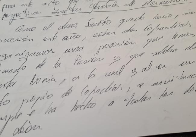 Primer documento que recoge la creación de la procesión.