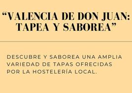 Cartel de la ruta de las tapas en Valencia de Don Juan