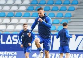 Entrenamiento previo al partido.