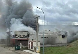 Imagen del incendio en el polígono Los Avezales.