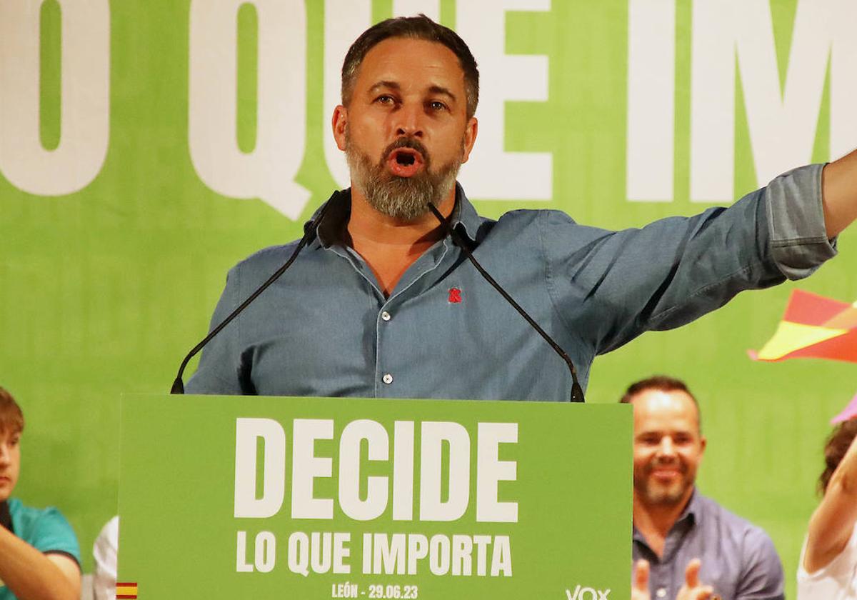 Santiago Abascal, en su último acto en León, en junio del año pasado.