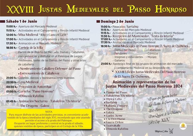 Programación de XXVIII Justas Medievales