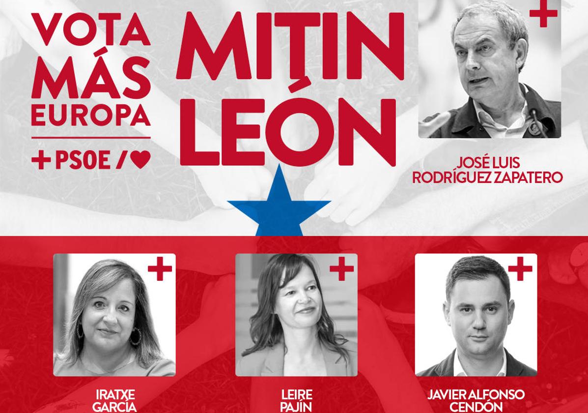 Cartel del mitin que se celebrará en León el viernes 31 de mayo