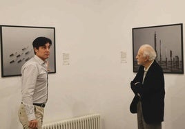 El escritor José María Merino y el artista Richard Le Manz.