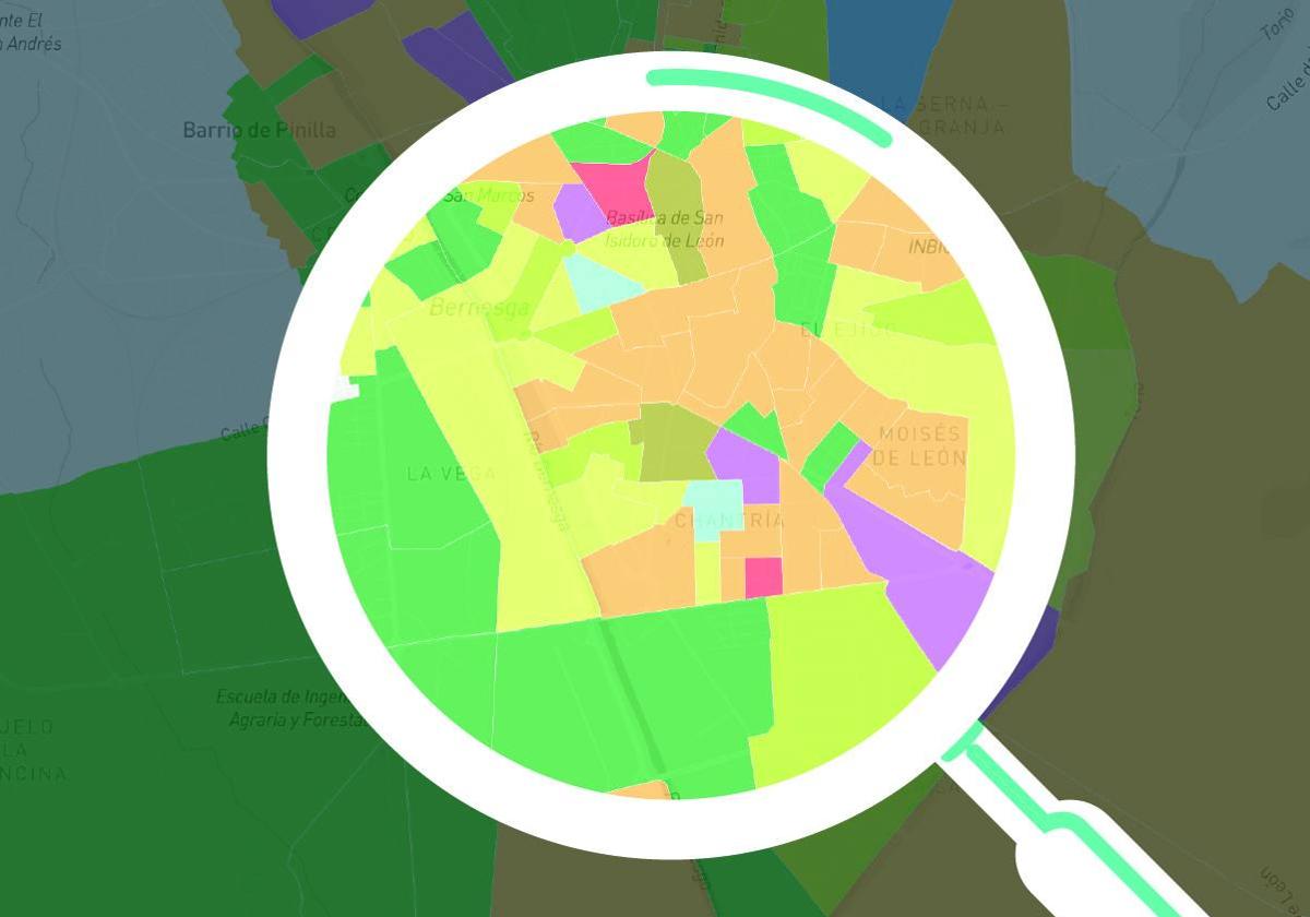 Mapa interactivo sobre la inmigración en León.