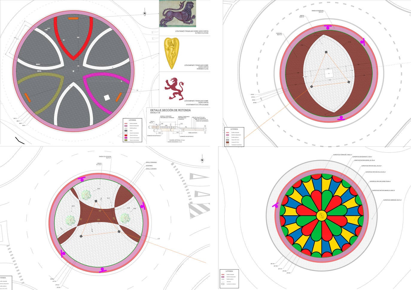 Distintos aspectos de la historia de León se reflejarán en estas rotondas.