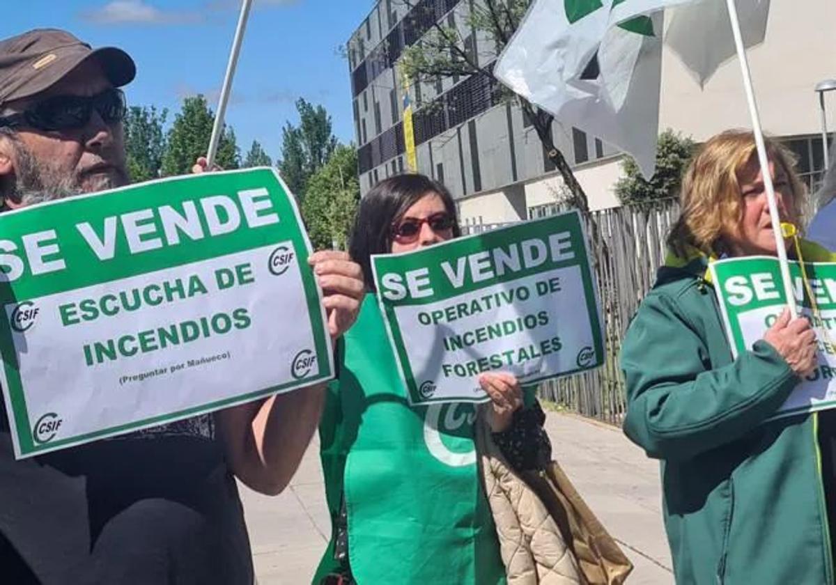 Protesta de los agentes medioambientales.