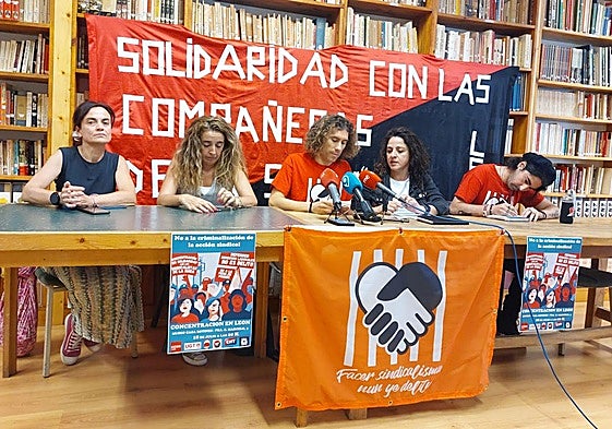 Rueda de prensa conjunta de los sindicatos en León.