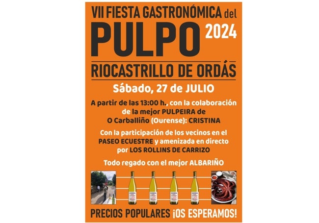 Riocastrillo de Ordás acogerá la VIII edición de su fiesta gastronómica del pulpo