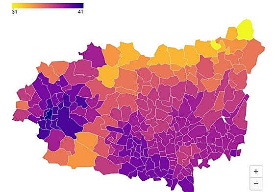 Mapa de la provincia de León.
