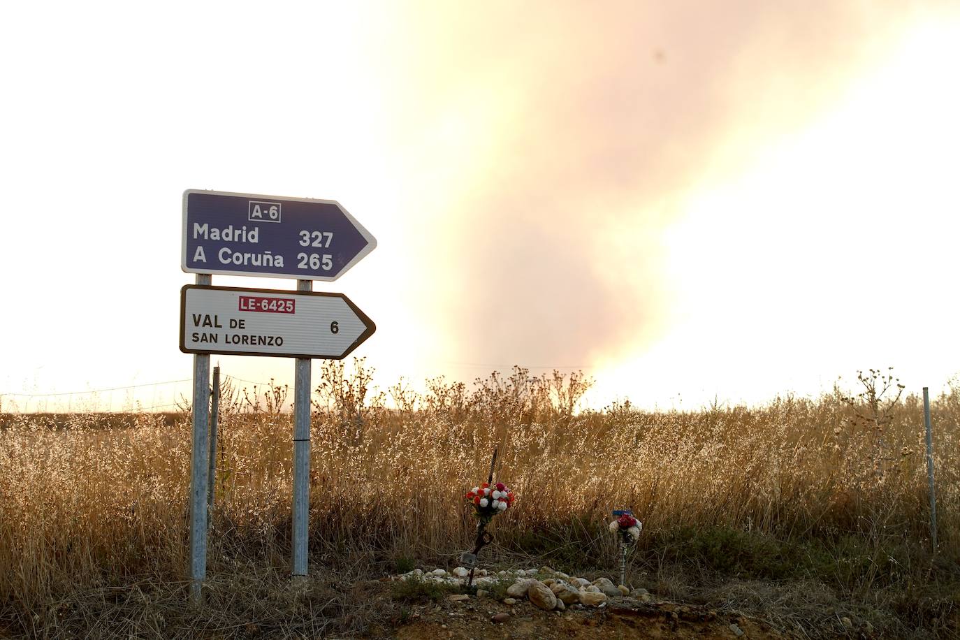 Incendio de nivel 2 en Castrillo de los Polvazares