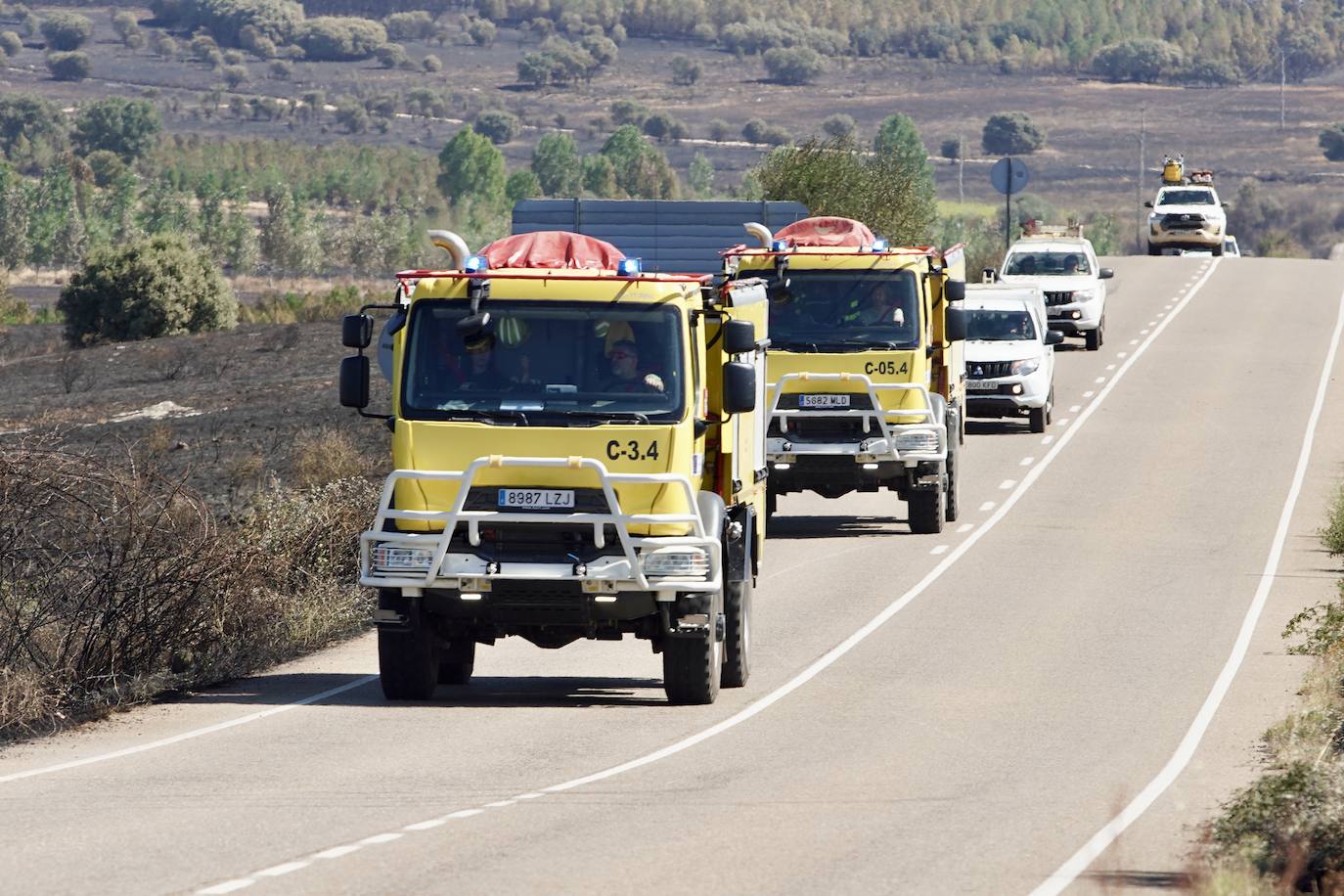 El incendio forestal de Castrillo de los Polvazares baja a nivel 1