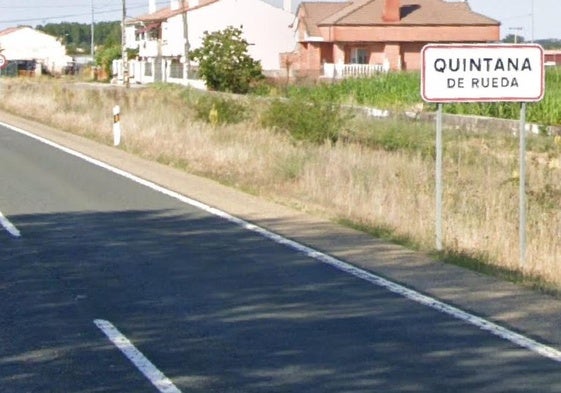 Acceso a Quintana de Rueda desde la N-625.