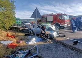 Los vehículos siniestrados en La Pola de Gordón