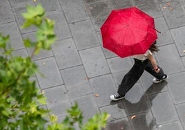 Lluvias en las calles de León.