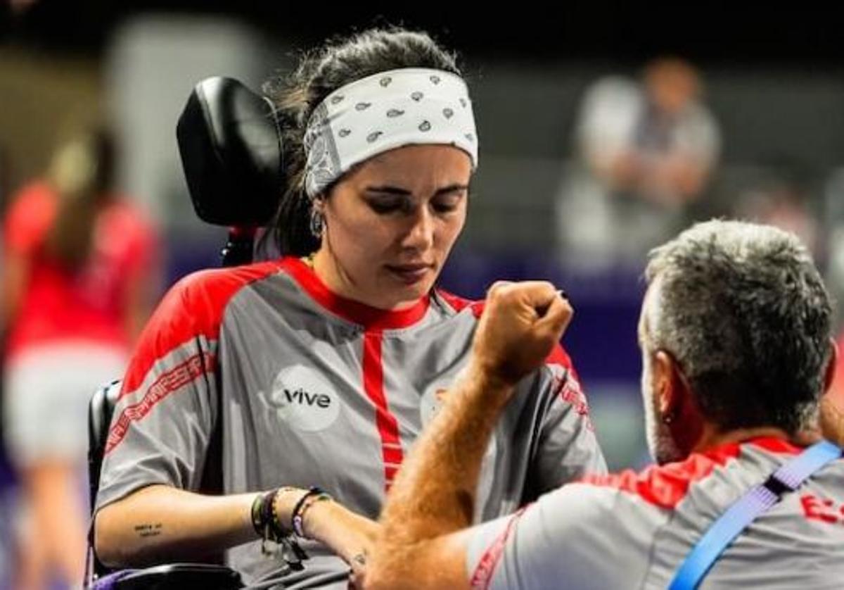 Sara Aller, durante su participación en los Juegos Paralímpicos.