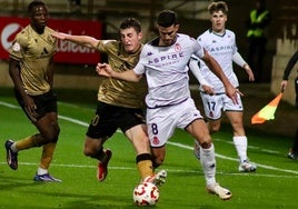 Manu Justo, en el partido ante el Lugo.