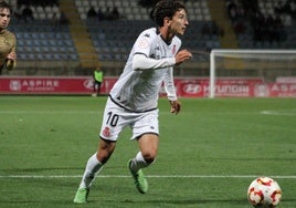 Luis Chacón, en el debut ante la Real Sociedad B.