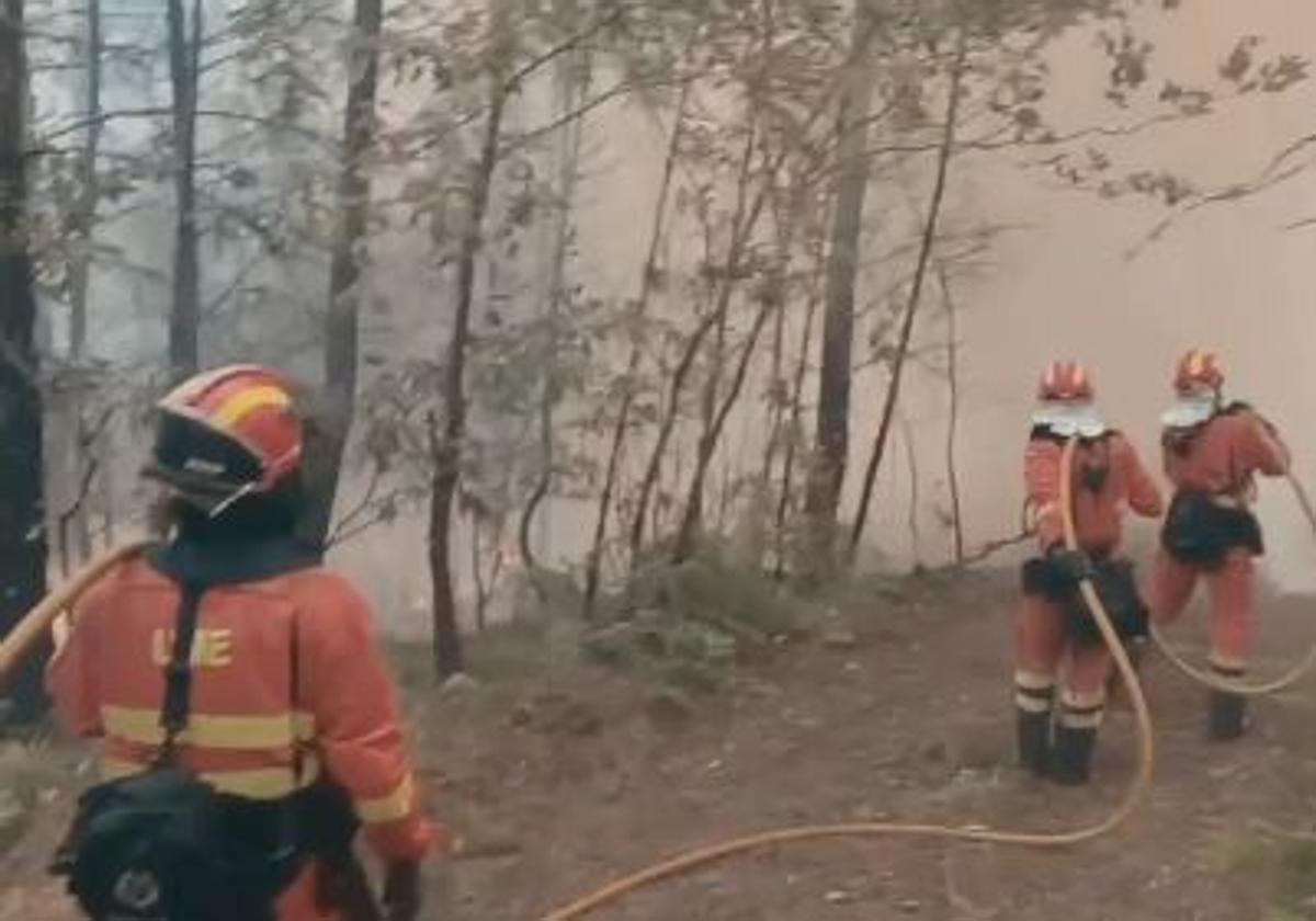 UME sofocando los incendios en Portugal.