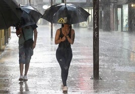 Lluvia en la capital leonesa.